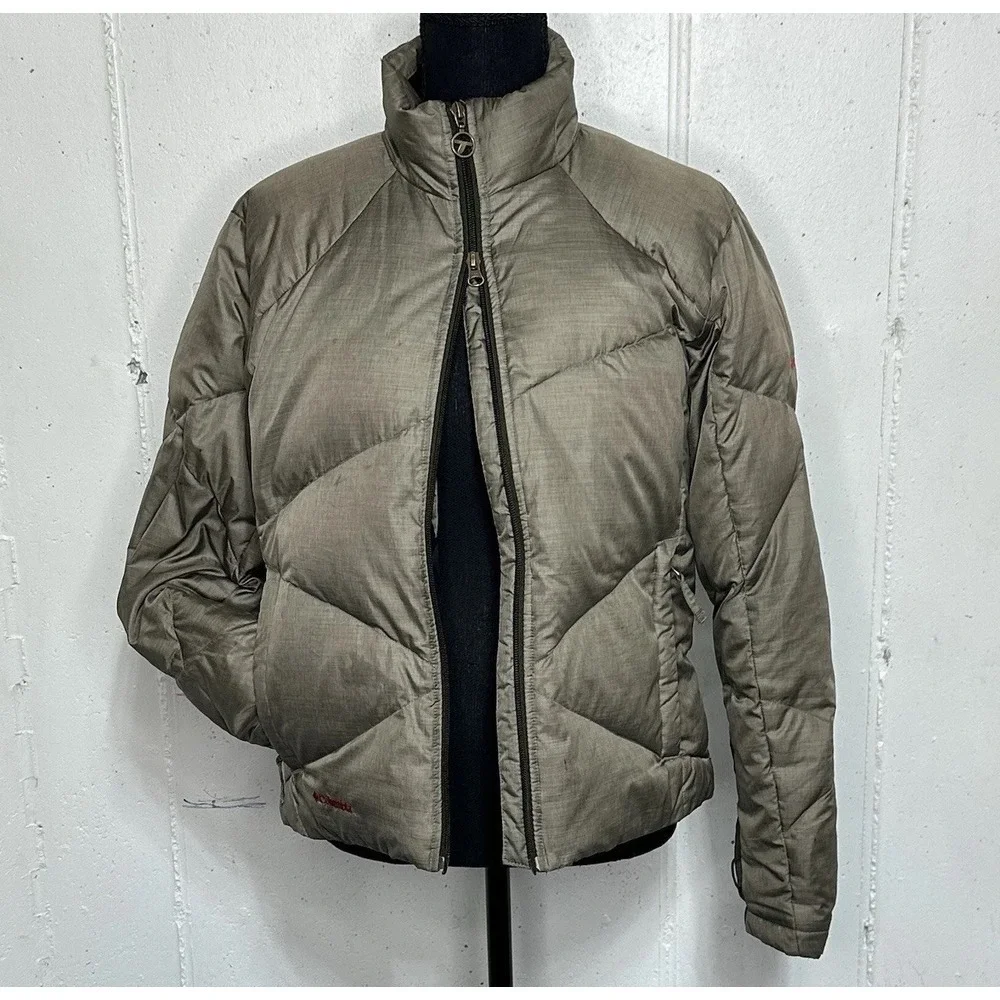 Columbia  Puffer Jacket Womens M Titanium Tech Down Insulated Interchange Bronze